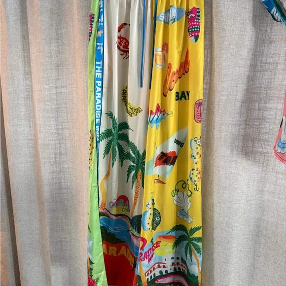 Colorful Tropical Print Shirt and Pants Set - Picture 4 of 5